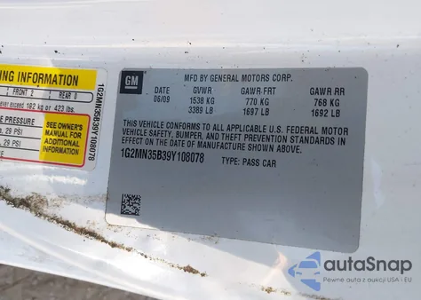 2009 Pontiac Solstice from USA, damaged, VIN 1G2MN35B39Y108078